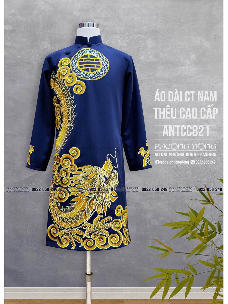 Áo Dài Cách Tân Nam Thêu Cao Cấp ANTCC821